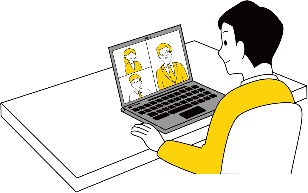 オンラインで業務内容をヒアリングするイメージ